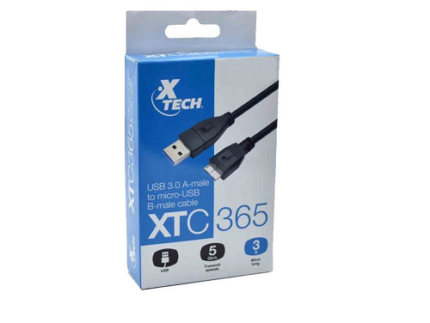 Cable USB 3.0 macho A a micro-USB macho B Xtech XTC-365 3ft