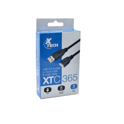 Cable USB 3.0 macho A a micro-USB macho B Xtech XTC-365 3ft