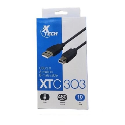 Cable USB 2.0 macho A a macho B Xtech XTC-303 10ft