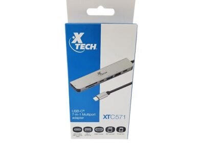 Adaptador multipuerto 7 en 1 con conexión USB-C Xtech XTC-571