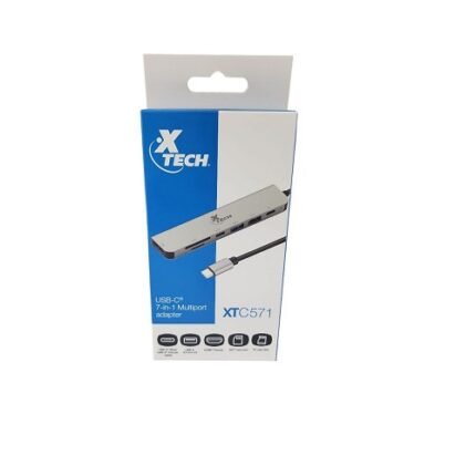 Adaptador multipuerto 7 en 1 con conexión USB-C Xtech XTC-571